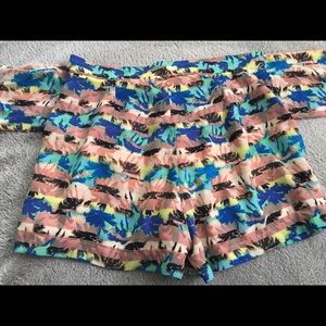 patterned shorts with a flutter